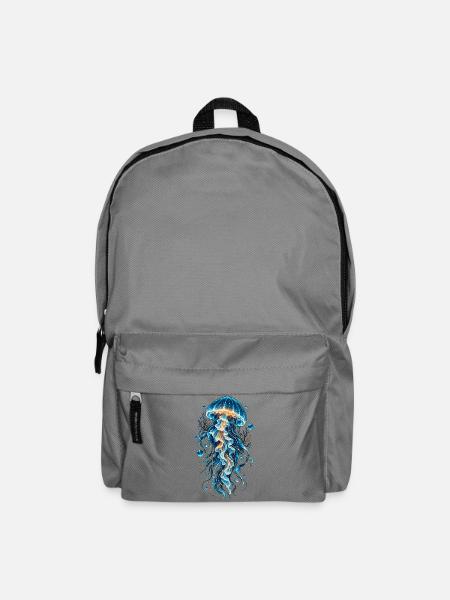 Neon-Quallenmeer: Farbexplosion Unterwasser - Rucksack - Mittelgrau