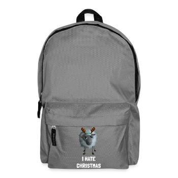 I hate Christmas Schaf - Weihnachtsmuffel Geweih - Rucksack - Mittelgrau - Vorne