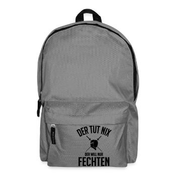 Der will nur fechten - Rucksack - Mittelgrau - Vorne