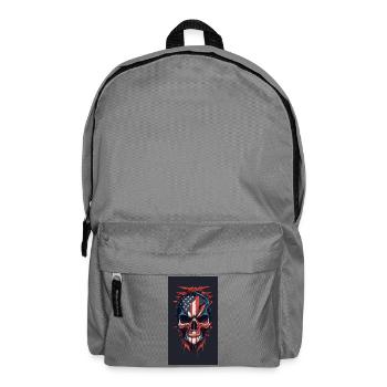 American Flaghand Drawn Face Evil Death Skull - Backpack - elephant grey - Front