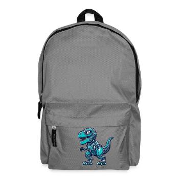 T-Rex Cyborg Dinosaurier - Rucksack - Mittelgrau - Vorne