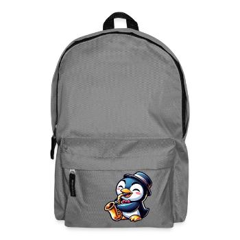 Pinguin Saxofon Jazz Musiker Saxofonist - Rucksack - Mittelgrau - Vorne