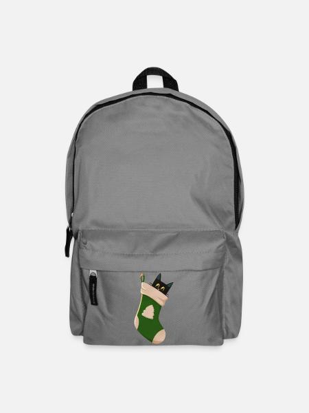 Katze in grünem Stiefel - Rucksack - Mittelgrau