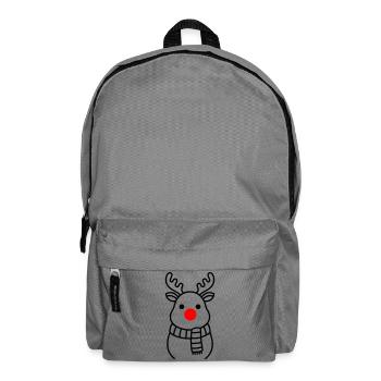Mignon renne au nez rouge | Rudolph - Sac à dos - gris éléphant - Devant