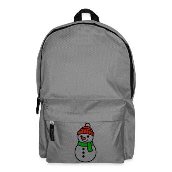 Süßer Schneemann mit Mütze & Schal - Rucksack - Mittelgrau - Vorne