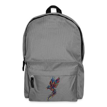 Neon Phoenix on Black - Backpack - elephant grey - Front