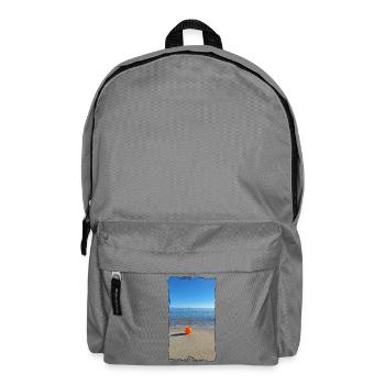 Orange beach ball by the sea - Backpack - elephant grey - Front