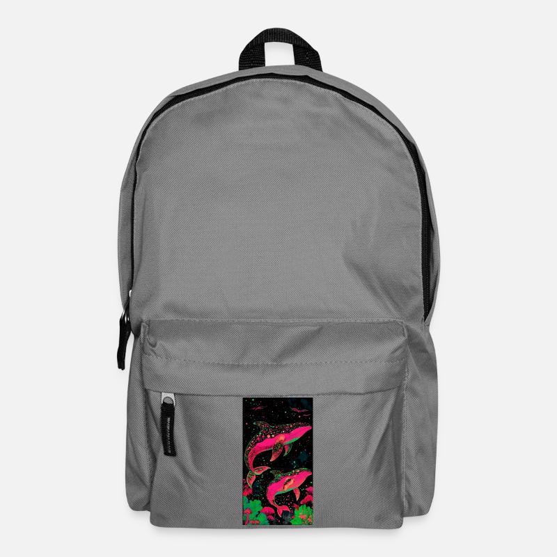Neon Kosmoswale im Sternenmeer - Rucksack - Mittelgrau