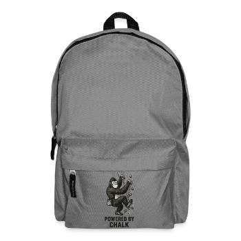 Gorilla Bouldern – Powered by Chalk Spruch - Rucksack - Mittelgrau - Vorne