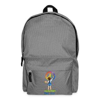 Mädchen malt Peace Zeichen – Paint Peace Aquarell - Rucksack - Mittelgrau - Vorne