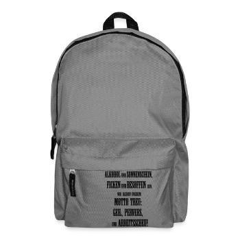 Alkohol und Sonnenschein - Rucksack - Mittelgrau - Vorne