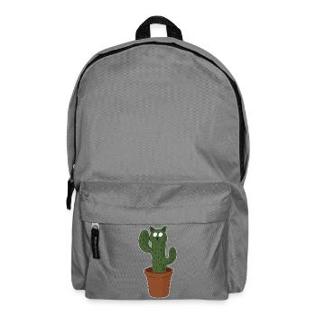 Cat as cactus in flower pot - Backpack - elephant grey - Front