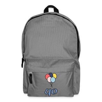 40. 40 ANS. 40e ANNIVERSAIRE. ANNIVERSAIRE 40 ANS. - Sac à dos - gris éléphant - Devant