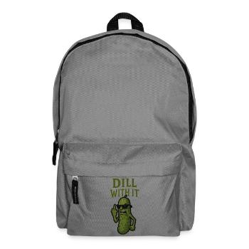 Dill With It Funny Pickle Illustration - Backpack - elephant grey - Front