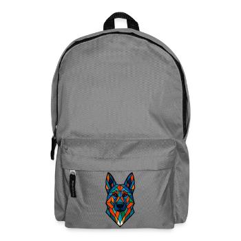 Geometrischer Deutscher Schäferhund – Bunter Hund A - Rucksack - Mittelgrau - Vorne
