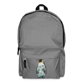 Pinguin Mit Landschaftsmotiv - Rucksack - Mittelgrau - Vorne