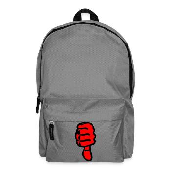 Red Black Abstract Graphic Thumb - Backpack - elephant grey - Front