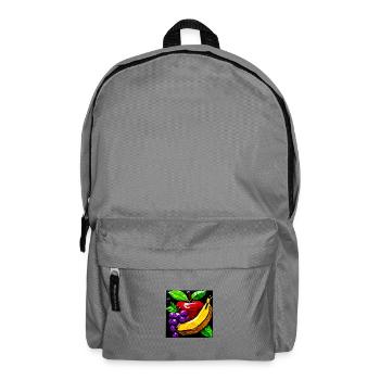 Geometrische Fruchtcollage aus Ductape - Rucksack - Mittelgrau - Vorne