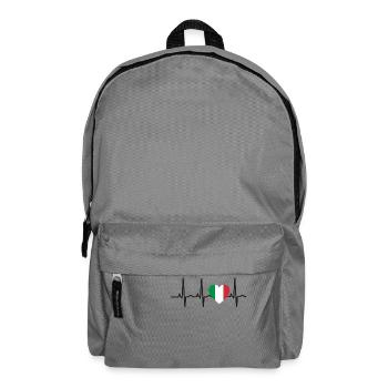 I LOVE ekg heartbeat Italien italia italy - Rucksack - Mittelgrau - Vorne