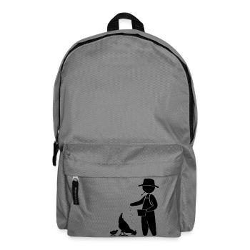 Farmer feeding the chickens - Backpack - elephant grey - Front