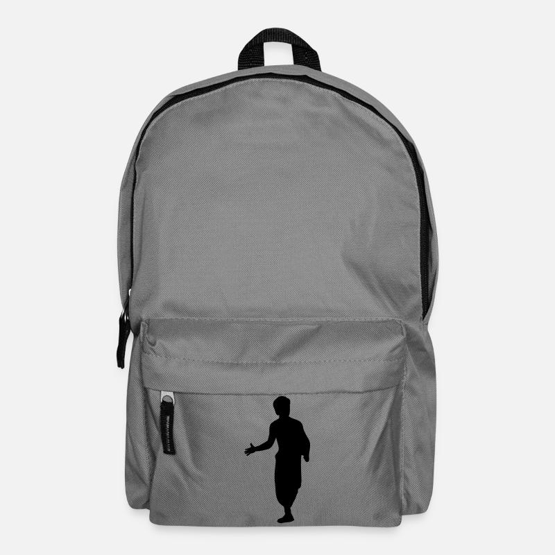 Bruce Lee und Action Kung Fu Escrima Schattenfigur - Rucksack - Mittelgrau