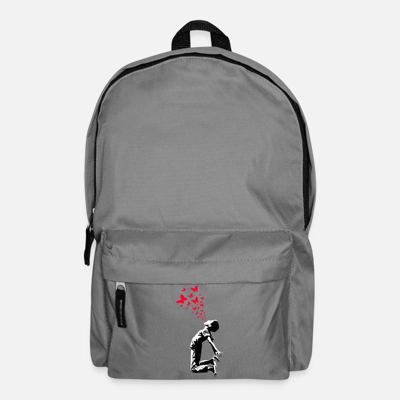Schmetterling Junge Street Art Style - Rucksack - Mittelgrau