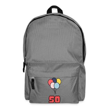 50. 50 ANS. 50e ANNIVERSAIRE. ANNIVERSAIRE 50 ANS. - Sac à dos - gris éléphant - Devant