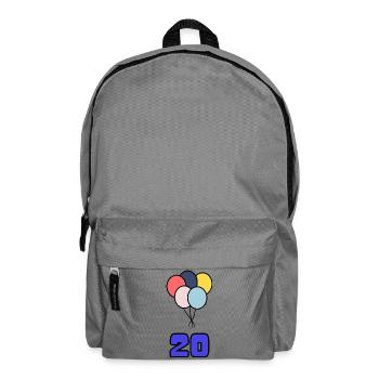 20. 20 ANS. 20e ANNIVERSAIRE. ANNIVERSAIRE 20 ANS. - Sac à dos - gris éléphant - Devant