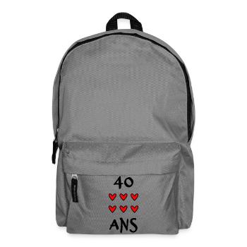 40. 40 ANS. 40e ANNIVERSAIRE. ANNIVERSAIRE 40 ANS. - Sac à dos - gris éléphant - Devant