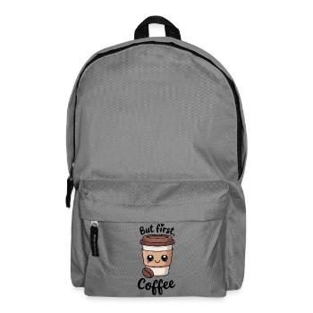 Kawaii-Kaffee, aber zuerst Kaffee - Rucksack - Mittelgrau - Vorne