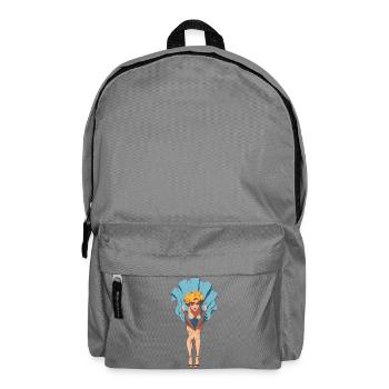 Pin-up avec une robe d’été soufflante - Sac à dos - gris éléphant - Devant