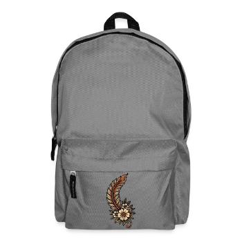 Federblumen Vintage Illustration - Rucksack - Mittelgrau - Vorne
