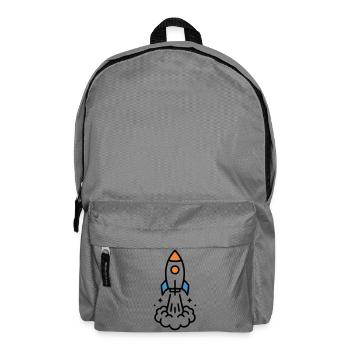 Rakete Start Weltraum Comic - Rucksack - Mittelgrau - Vorne