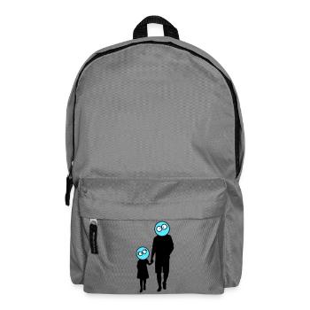 Familie Silhouette Liebe Kinder Eltern Mama Papa - Rucksack - Mittelgrau - Vorne