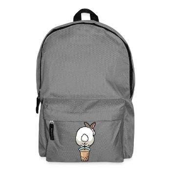 Cute Bunny Funny Boba Bubble Tea - Backpack - elephant grey - Front