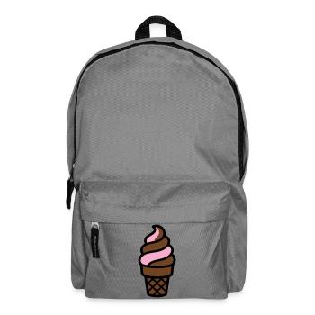 Logo du cornet de glace souple - Sac à dos - gris éléphant - Devant