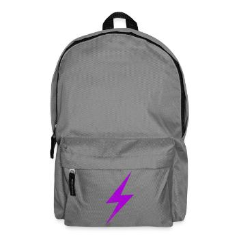Neonlila Blitz Grafik - Rucksack - Mittelgrau - Vorne