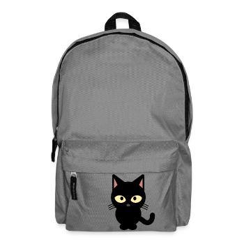 Schwarze Katze - Rucksack - Mittelgrau - Vorne