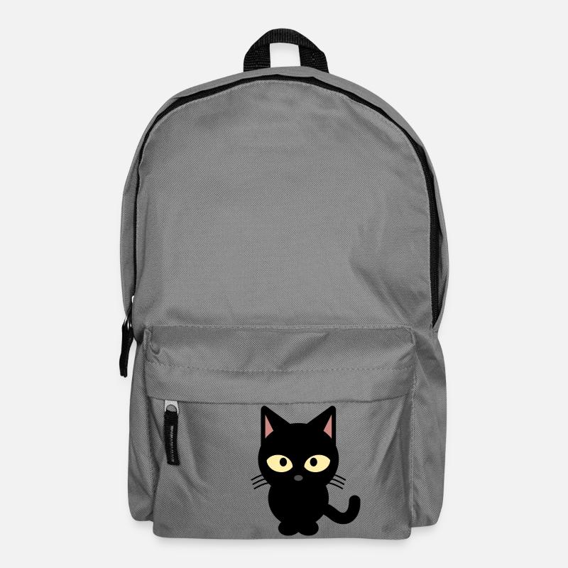 Schwarze Katze - Rucksack - Mittelgrau