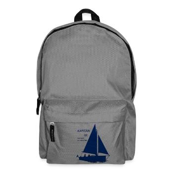 kapitän lustiger Spruch - Rucksack - Mittelgrau - Vorne