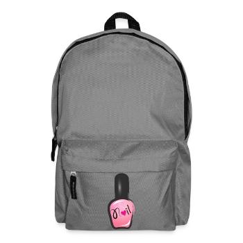 pink nail polish in graffiti style with heart - Backpack - elephant grey - Front