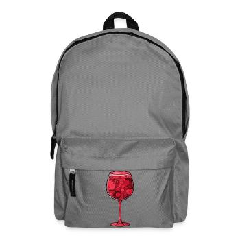 red wine wine glass - Backpack - elephant grey - Front