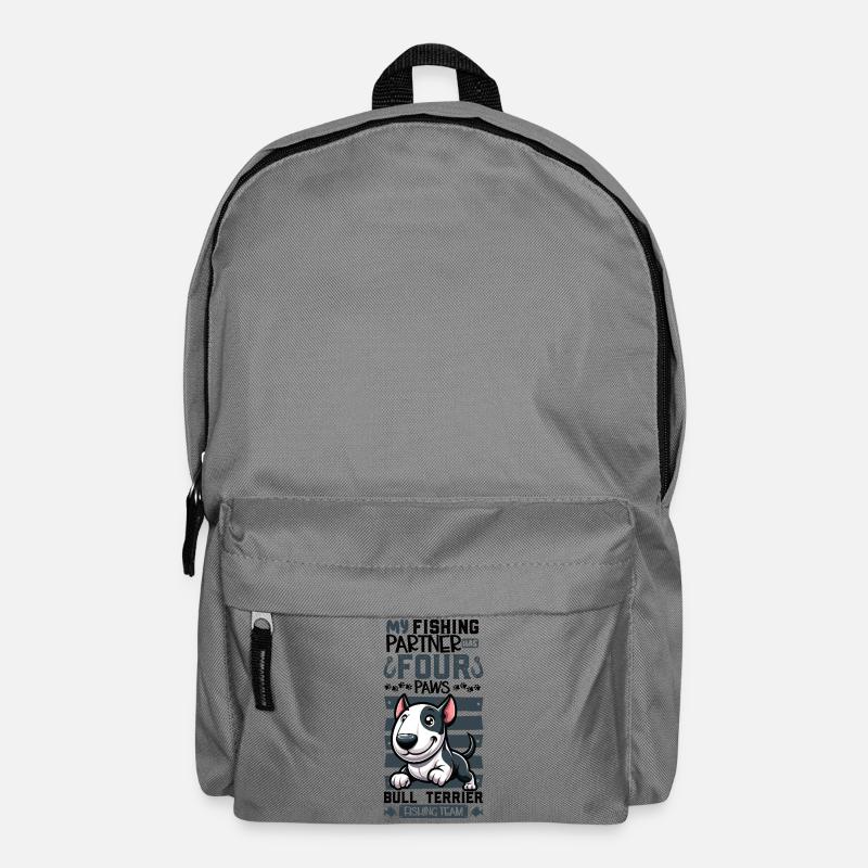 Fishing and Bull Terriers - Backpack - elephant grey