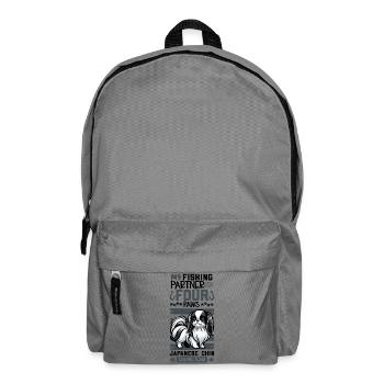 Fishing and Japan Chin - Backpack - elephant grey - Front