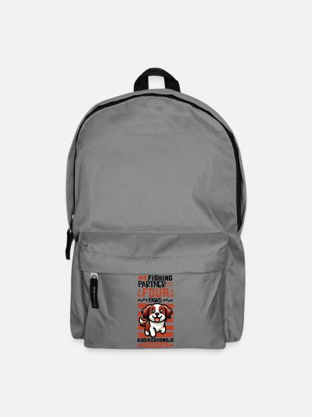 Angeln und Nederlandse Kooikerhondje - Rucksack - Mittelgrau