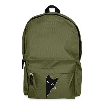 Peeking Cat – Niedliches Katzenliebhaber-Design - Rucksack - Olivgrün - Vorne