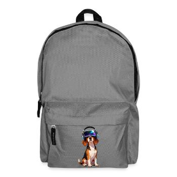 Süßer Beagle Hund Cartoon Gamer Zocker VR - Rucksack - Mittelgrau - Vorne