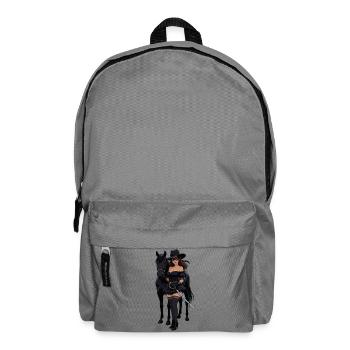 Zorro woman with black horse - Backpack - elephant grey - Front
