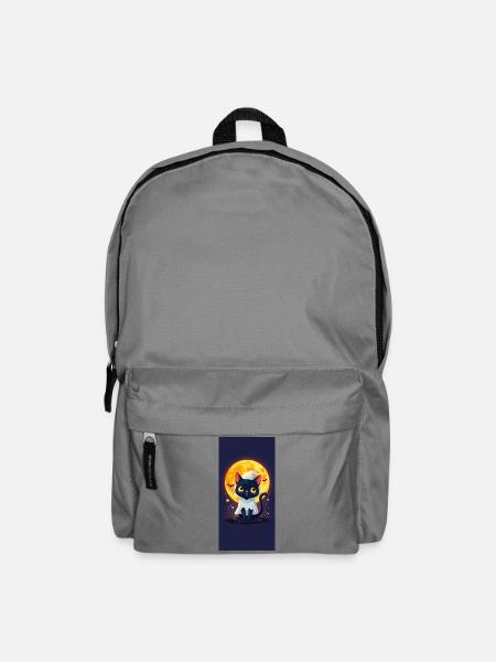 Moonlight Cat in Ghost Cloak - Backpack - elephant grey