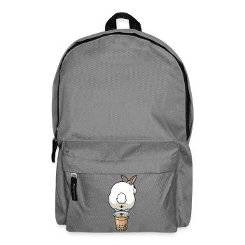 Cute Bunny Funny Boba Bubble Tea - Backpack - elephant grey - Front